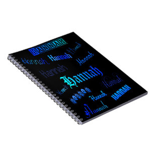 Shades of Blue on Black - Hannah Notebook