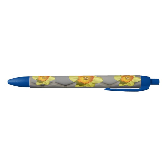 Shades of Blue Pattern Daffodils Pen (Bottom)