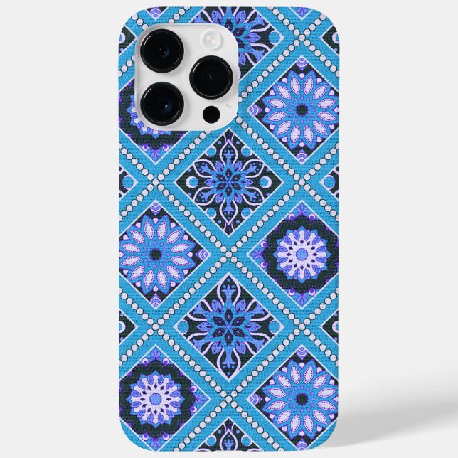 SHADES OF BLUE & PURPLE MANDALA PATTERNS Case-Mate iPhone CASE (Back)