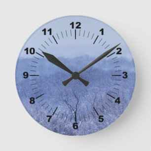 Shades of Blue Round Clock