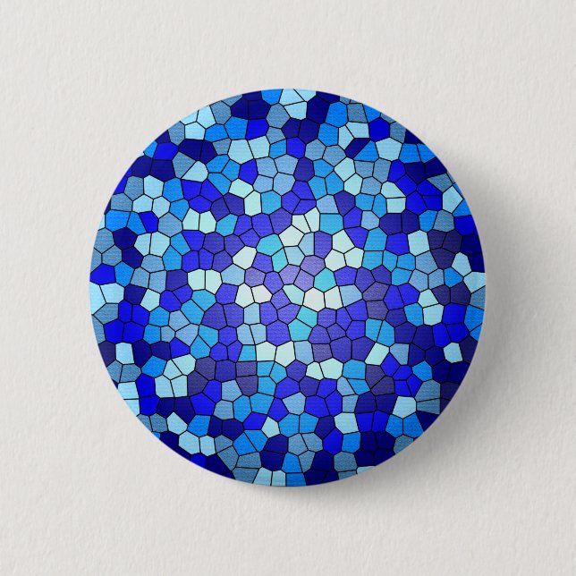 Shades of Blue Stained Glass by Shirley Taylor 6 Cm Round Badge (Front)