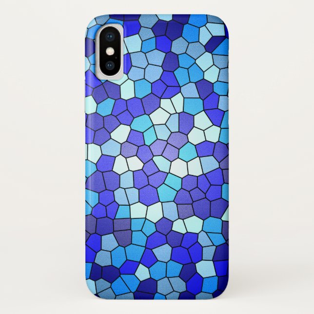 Shades of Blue Stained Glass by Shirley Taylor Case-Mate iPhone Case (Back)