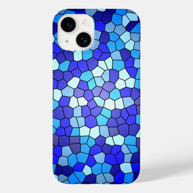 Shades of Blue Stained Glass by Shirley Taylor Case-Mate iPhone Case (Back)