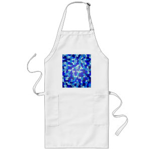 Shades Of Blue Stained Glass by Shirley Taylor Long Apron