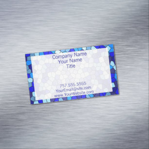 Shades Of Blue Stained Glass by Shirley Taylor Magnetic Business Card
