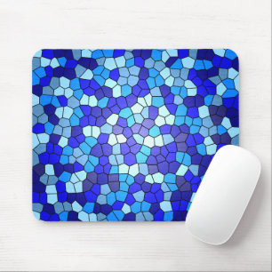 Shades Of Blue Stained Glass by Shirley Taylor Mouse Pad