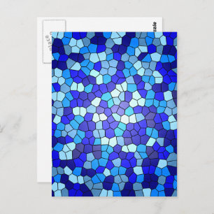 Shades Of Blue Stained Glass by Shirley Taylor Postcard