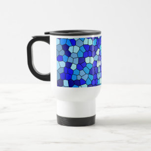 Shades of Blue Stained Glass by Shirley Taylor Travel Mug
