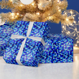 Shades Of Blue Stained Glass by Shirley Taylor Wrapping Paper