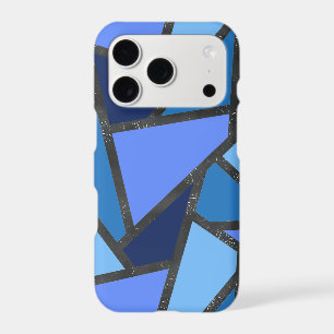 Shades of blue stained glass pattern