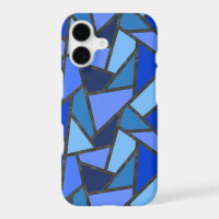 Shades of blue stained glass pattern
