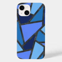 Shades of blue stained glass pattern