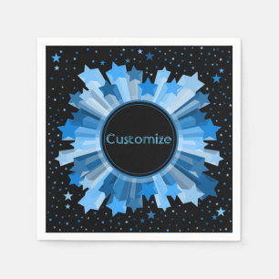 Shades Of Blue Starburst Party Napkins
