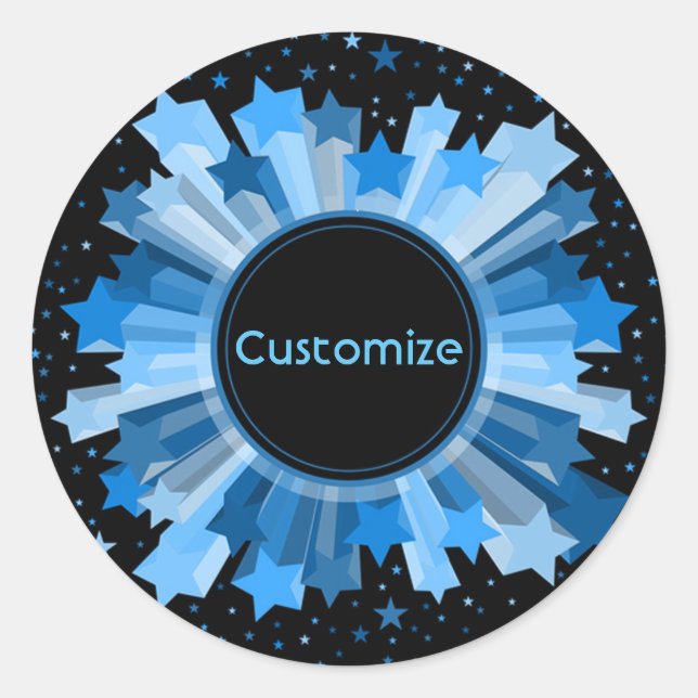 Shades Of Blue Starburst Stickers (Front)