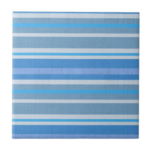 Shades of Blue Striped Tile