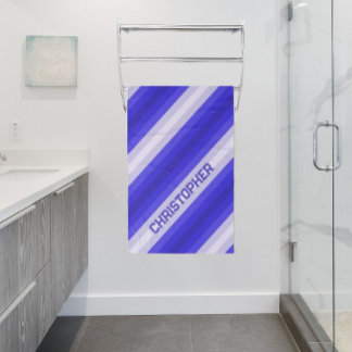 Shades of blue stripes bath towel