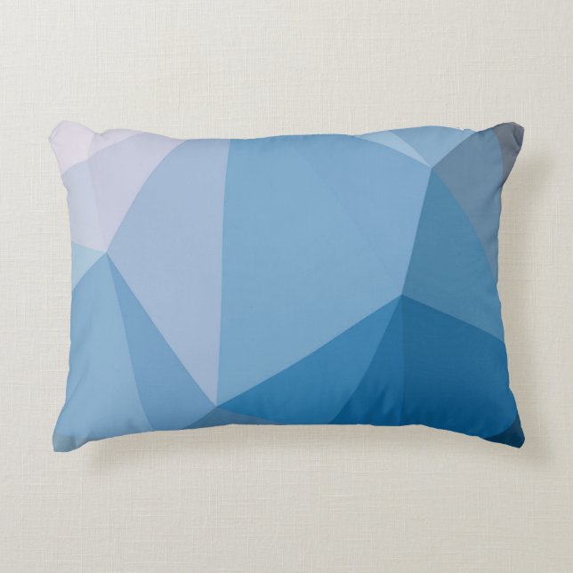 Shades of Blue Triangle Abstract Decorative Cushion (Front)