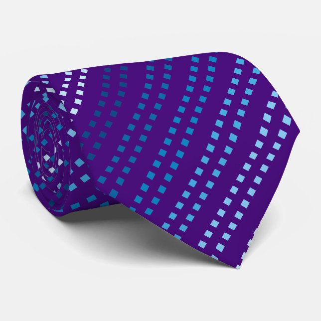 Shades of Blue w Purple (Changeable) Background  Tie (Rolled)