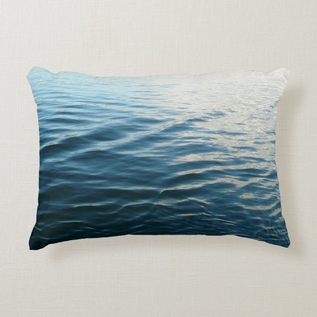 Shades of Blue Water Abstract Nature Photography Decorative Cushion (Front)