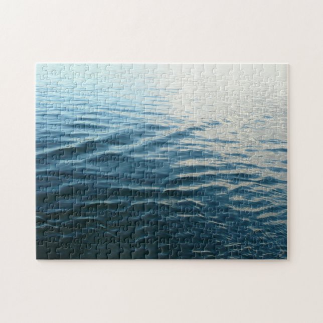 Shades of Blue Water Abstract Nature Photography Jigsaw Puzzle (Horizontal)