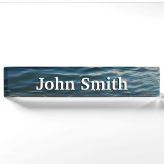 Shades of Blue Water Abstract Nature Photography Nameplate