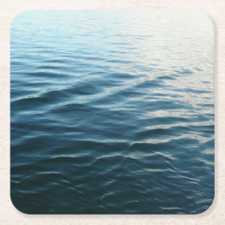Shades of Blue Water Abstract Nature Photography Square Paper Coaster