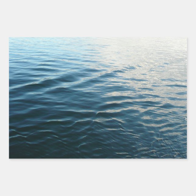 Shades of Blue Water Abstract Nature Photography Wrapping Paper Sheet (Front)