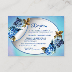Shades of Blue Watercolor Reception Enclosure Card