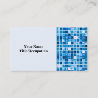 Shades Of Blue 'Watery' Mosaic Tiles Pattern Business Card