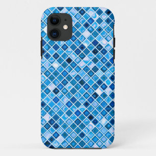 Shades Of Blue 'Watery' Mosaic Tiles Pattern Case-Mate iPhone Case