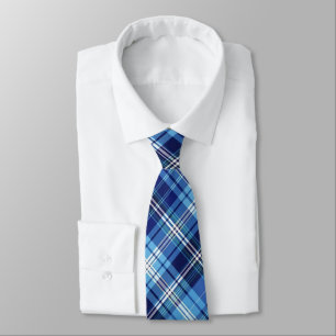 Shades of Blue & White Plaid Tie