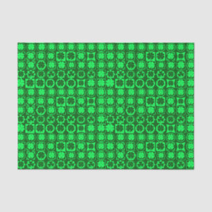 SHADES OF BRIGHT GREEN IRISH CELTIC SHAMROCKS TISSUE PAPER