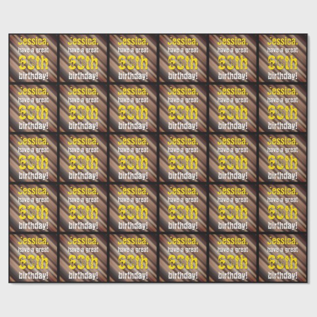 Shades Of Brown 60th Birthday Wrapping Paper (Flat)
