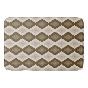 Shades of brown diamond pattern bath mat