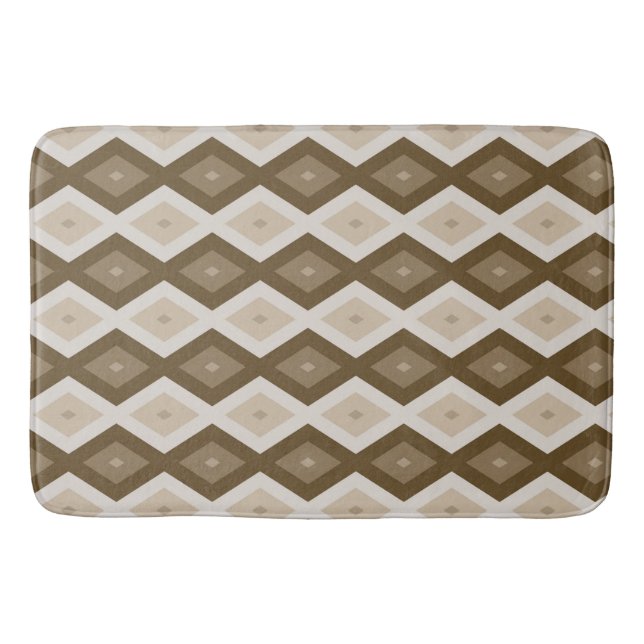 Shades of brown diamond pattern bath mat (Front)