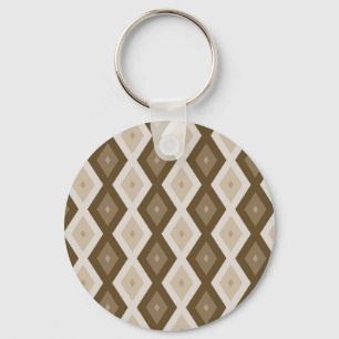 Shades of brown diamond pattern key ring