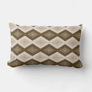 Shades of brown diamond pattern lumbar cushion