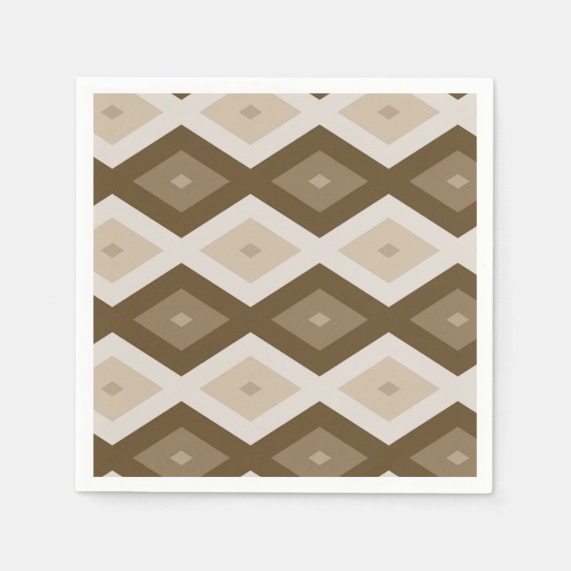 Shades of brown diamond pattern napkin (Front)