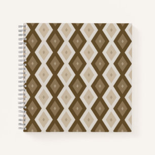 Shades of brown diamond pattern notebook