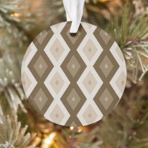 Shades of brown diamond pattern ornament