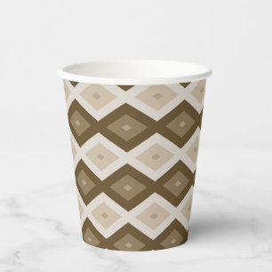 Shades of brown diamond pattern paper cups