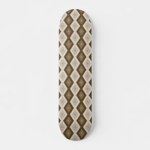Shades of brown diamond pattern skateboard