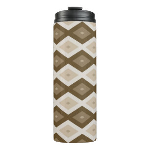 Shades of brown diamond pattern thermal tumbler