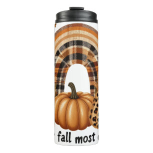 SHADES OF BROWN FALL RAINBOW & PUMPKIN THERMAL TUMBLER