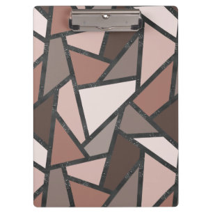 Shades of brown stained glass pattern clipboard