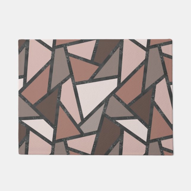 Shades of brown stained glass pattern doormat (Front)