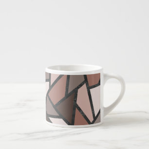 Shades of brown stained glass pattern espresso cup