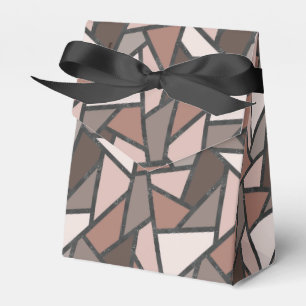 Shades of brown stained glass pattern favour box