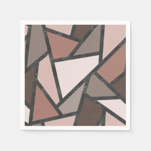 Shades of brown stained glass pattern napkin
