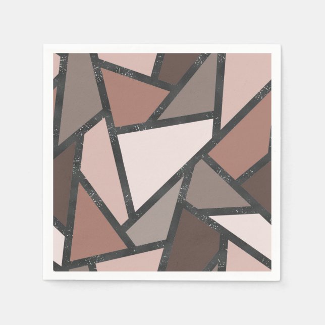 Shades of brown stained glass pattern napkin (Front)